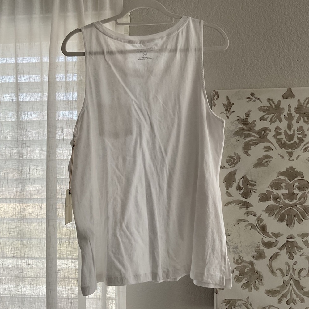 Lucky Brand White Scoop Neck Tank with Chest Pocket - Picture 4 of 4